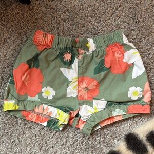 Floral Green Shorts
